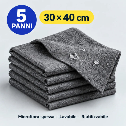 Set da 5 panni Pannivio in microfibra, formato 30 x 40 cm